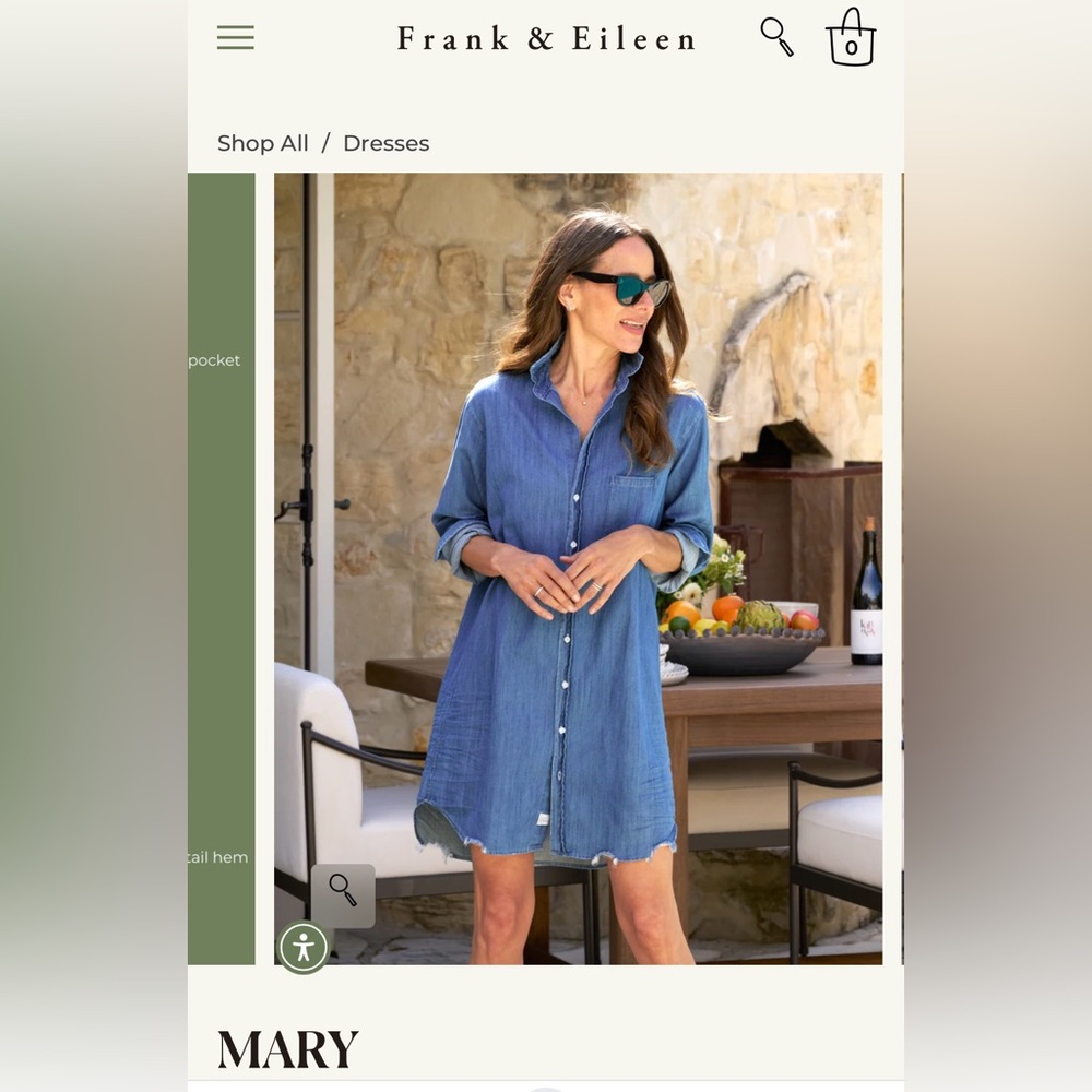 Frank & Eileen Classic Mary Vintage stonewashed indigo Shirt Dress